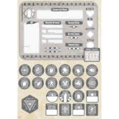 DUNGEONS AND DRAGONS TOKEN SET: FIGHTER (PLAYER BOARD AND 22 TOKENS)